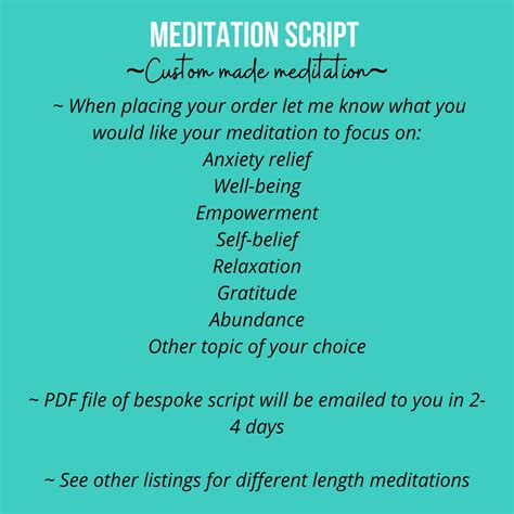 Custom Meditation Script Instant Download Guided Meditations Etsy Uk