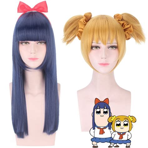 Pop Team Epic Popuko Pipimi Cosplay Wig For Women High Quality Heat