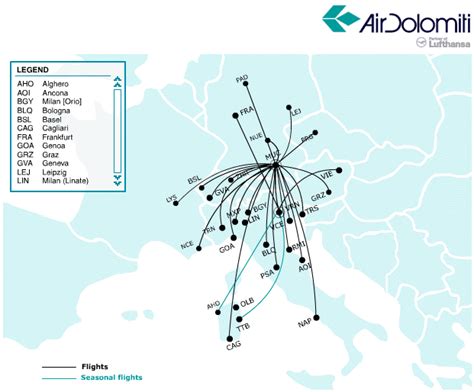 Air Dolomiti Route Map
