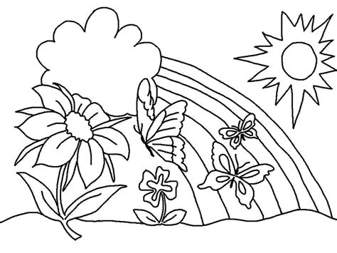 Rainbow coloring page to download and print. Rainbow Coloring Pages for childrens printable for free