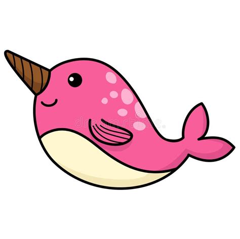 Colorful Cartoon Character Narwhal Stock Vector Illustration Of Fresh
