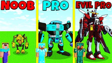 Minecraft Battle Noob Vs Pro Vs Evil Pro Robot House Build Challenge