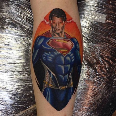 While the extraterrestrial superhero is represented through a simple black and white logo, the batman representation is more complex: Superman Tattoos Designs and Ideas - Tattoos Era