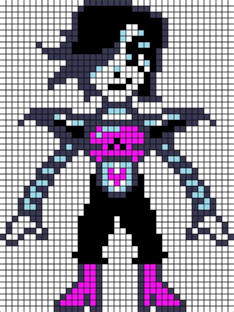 Mettaton Exs Overworld Sprite With A Grid For Easy Copying Undertale