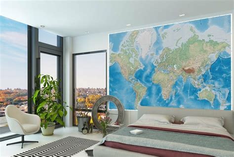 Idee für die tapete im schlafzimmer: Weltkarte Wand - 73 Beispiele, dass Weltkarten Dynamik in ...