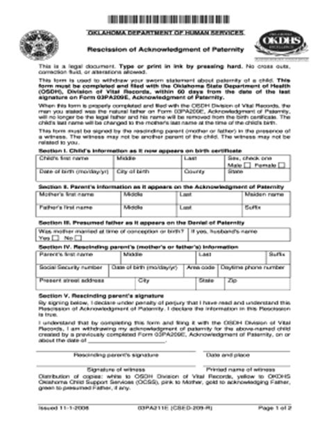 Acknowledgement Of Paternity Fill Out And Sign Printable Pdf Template