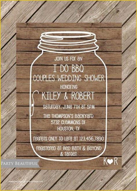 Free Printable Rustic Bridal Shower Invitation Templates Of Couples
