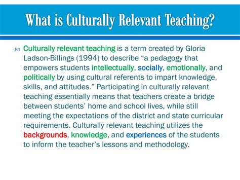 PPT - Culturally Relevant Teaching PowerPoint Presentation ...