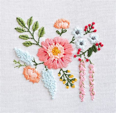 Flower Patterned Embroidery Denim Jacket