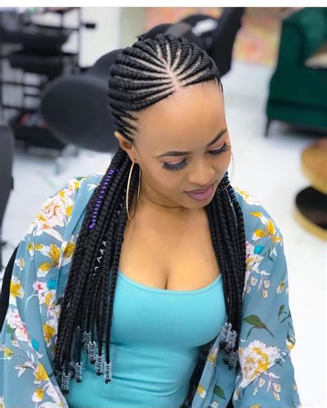Howdy ladies, here are straight up braids that have been recently sighted and i think will be okay to change your hair plait into any of these braids. Zumba Hair Beauty on Instagram: "•Tribal condrows R400 •Make up R300 •Tint & … in 2020 (With ...