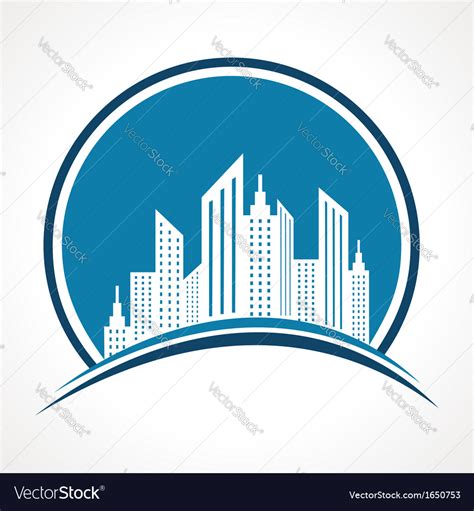Abstract Blue Real Estate Icon Design Royalty Free Vector