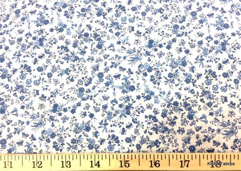 Floral Fabric Blue And White Small Vintage Style Floral Fabric China