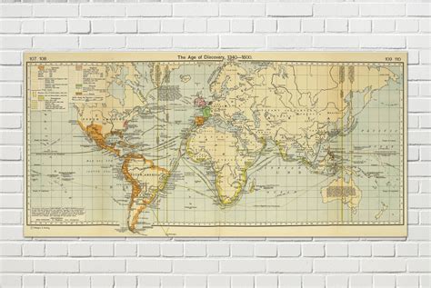 World Map Printable Poster Vintage