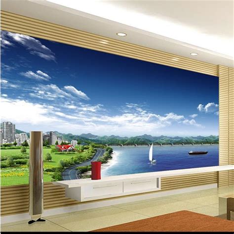 Beibehang 3d Stereoscopic Sea Murals Europe Tv Backdrop 3d Wallpaper