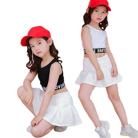 Lovely Casual Two Piece Kids Crop Top Skirt Set For Girls