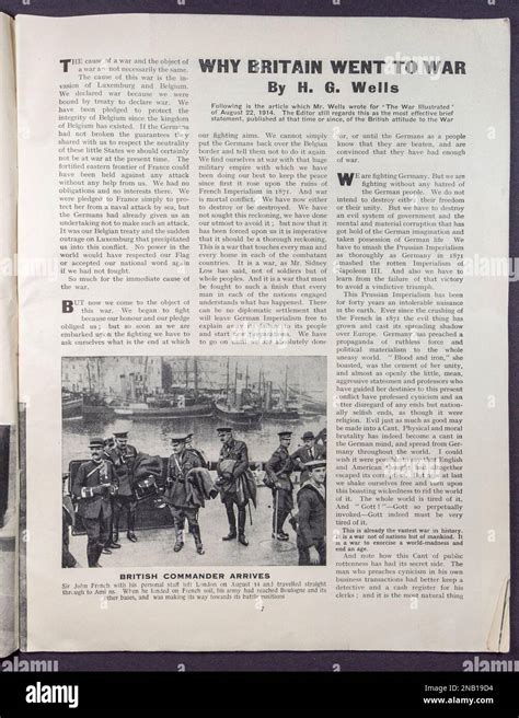 Why Britain Went To War Article By Hg Wells In The World War 1914