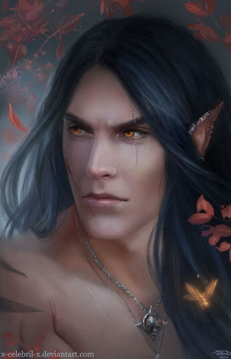 Fantasy Art Men High Fantasy Long Black Hair Dark Hair Character