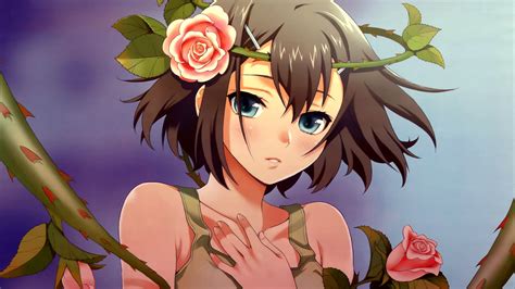 But hey, if you a fan of sadistic women then. anime, girl, flowers, roses, face 4k Girl, Flowers, Anime