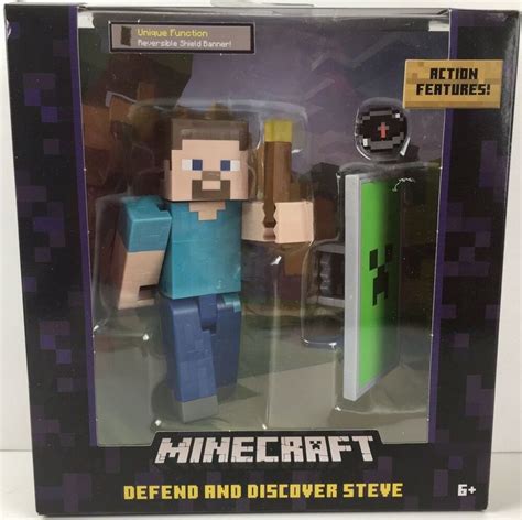 Minecraft Defend And Discover Steve Action Figure New In Box Minecraft Playing Game Action