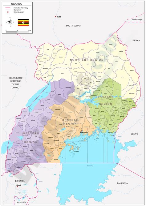 Uganda Mapa Político