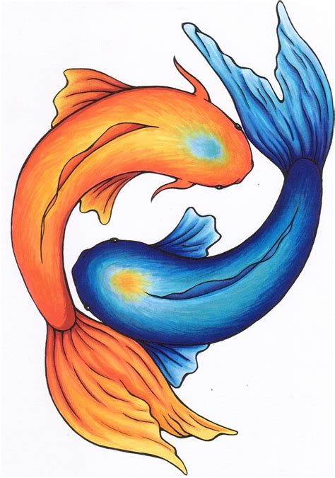 Pisces By Theblackdragoninn On Deviantart Fish Drawings Koi Fish
