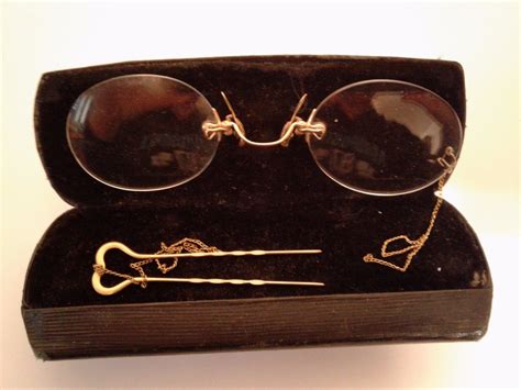 antique victorian spectacle eyeglasses w hairpin and case antique price guide details page
