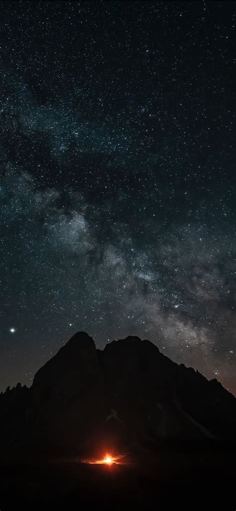Milkyway Over The Peak Putia Dolomites Nature Her Iphone X