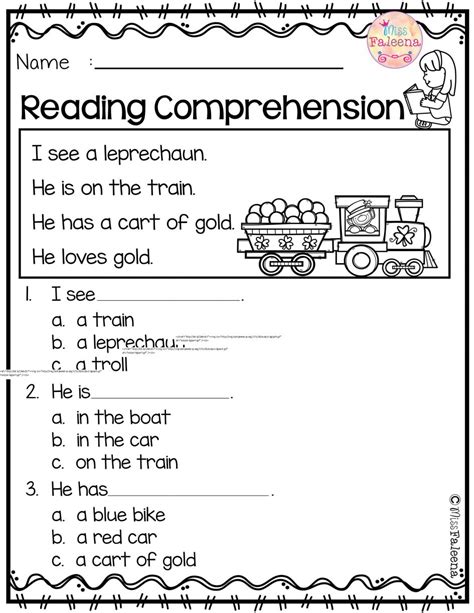 Ela Comprehension Worksheet