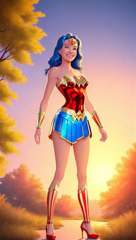 Dopamine Girl Wonder Woman Illustration Concept Art Rendering She