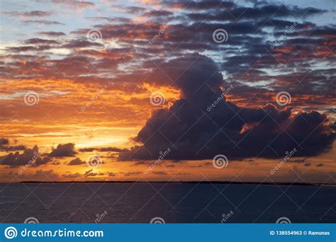 Morning Clouds In Caribbean Stock Image Image Of Vacation Nature