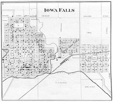 Town Of Iowa Falls Map 1875
