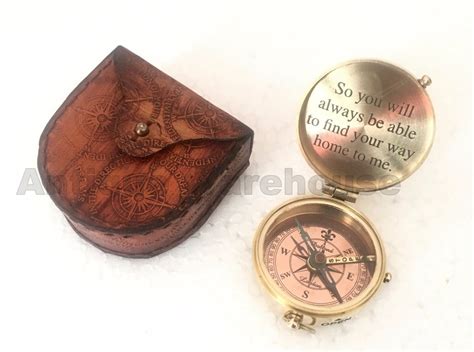 Maritime Working Compass With Case Handmade Right Direction Compass Set