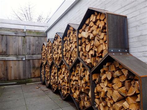 Octagon Outdoor Firewood Storage For Behind The Garage Landscaping