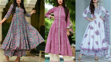 Top 20 Cotton Frock Plazo Suit Collection Punjabi Printed Plazo Suits