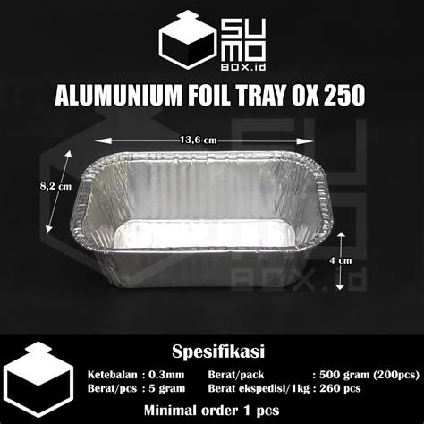 Jual Alumunium Foil Tray Ox 250 Tanpa Tutup Ox 250 Lasagna Macaroni
