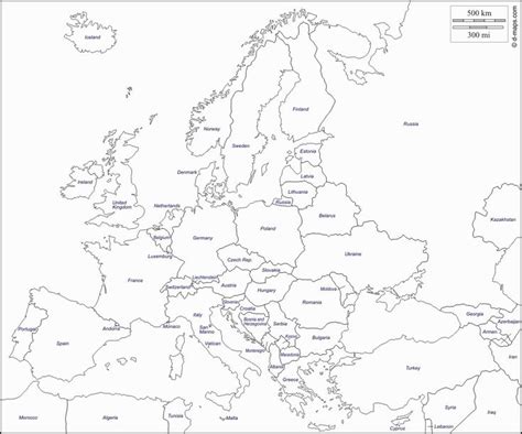 Europe And Asia Map With Countries Africa Europe Asia Outline Map