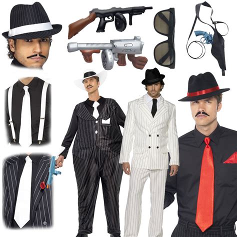 Mens 20s Fancy Dress 1920s Gangster Outfit Gatsby Costume Accessories
