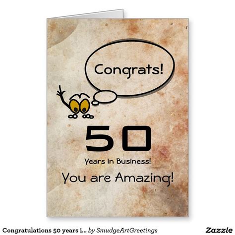 Congratulations 50 Years In Business Card Zazzle Business Greeting