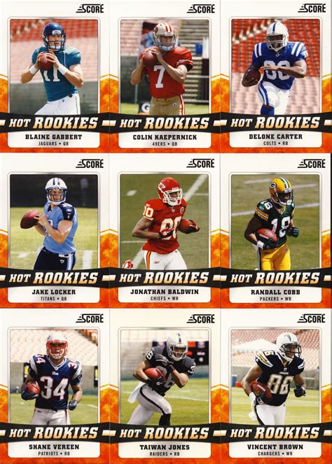 All tv prices, fees, charges, packages, programming, features, functionality and offers subject to change without notice. All About Sports Cards: 2011 Panini Score Football NFL ...