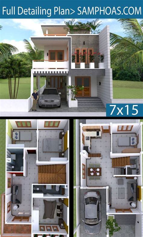 Planos gratis para casas modernas, rusticas y lujosas. Planos para casas de 7 metros de frente