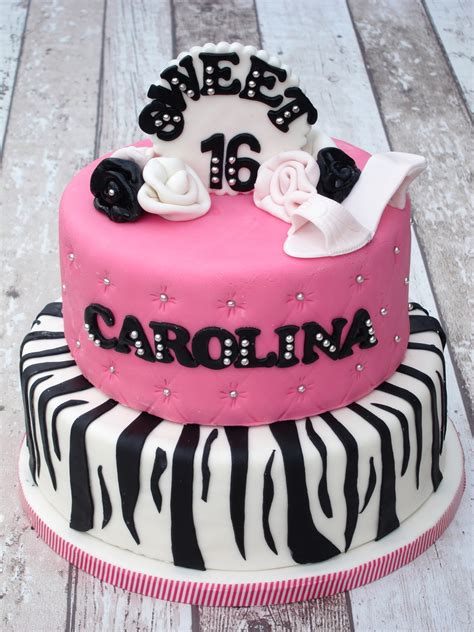 Hot Pink And Zebra Sweet Sixteen Cake