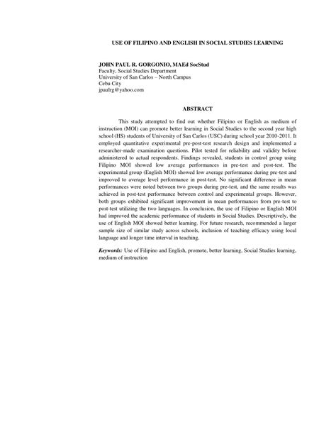 Contextual translation of basic research into tagalog. Thesis Abstract Tagalog Sample - Thesis Title Ideas for ...
