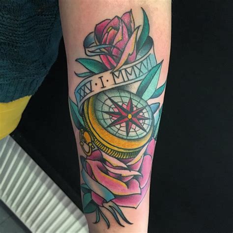 75 Rose And Compass Tattoo Designs And Meanings Choose Yours2019
