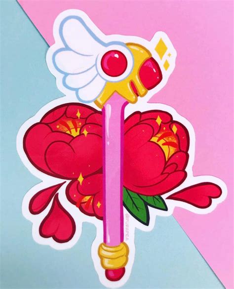 Card Captor Sakura Magical Girl Wand Sticker Etsy