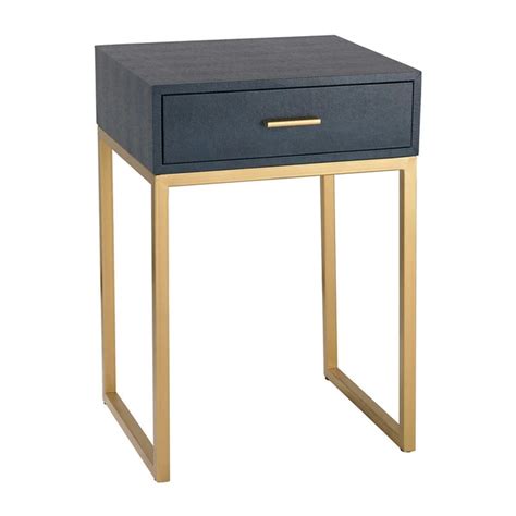 Sterling Industries Shagreen Side Table In Navy Accent Furniture Cool