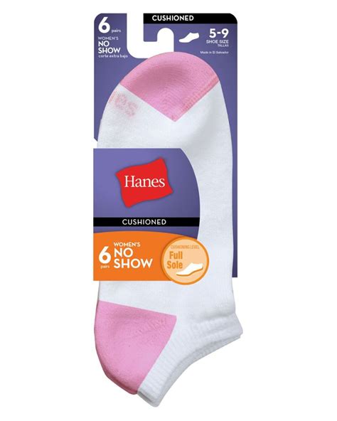 Hanes V Womens Cool Comfort No Show Socks Pack