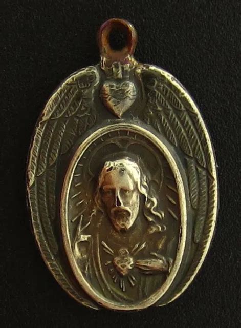 vintage sacred heart of jesus our lady of mount carmel medal religious catholic 8 09 picclick