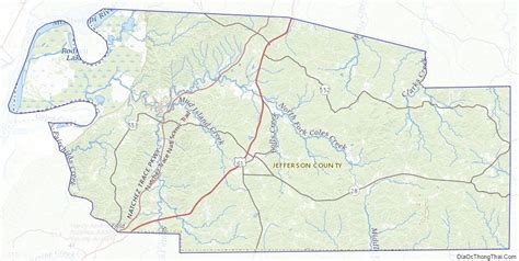 Topographic Map Of Jefferson County Mississippi Jefferson County