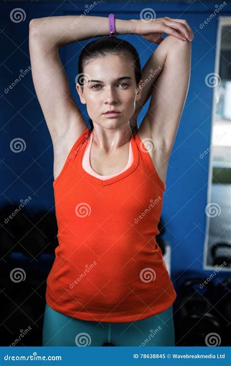 Portrait Of Young Female Athlete In Gym Stock Image Image Of Athlete
