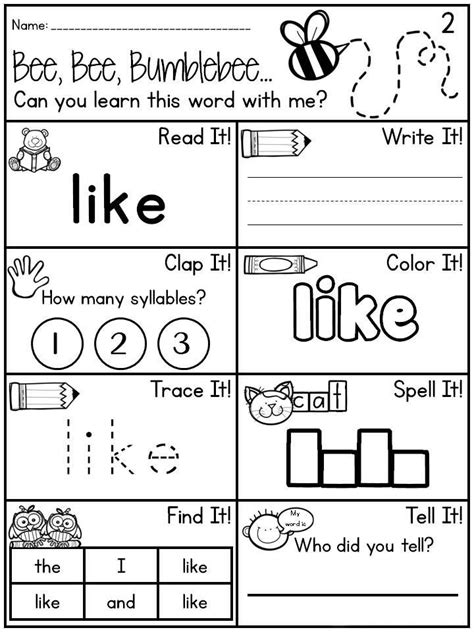 kindergarten english worksheets best coloring pages for kids sight